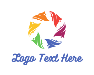 Camera - Colorful Floral Circle logo design