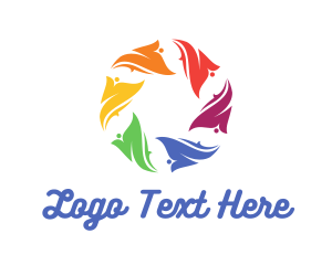 Colorful Floral Circle Logo