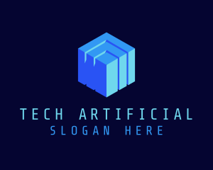 Artificial - Cube Artificial Intelligence Science logo design