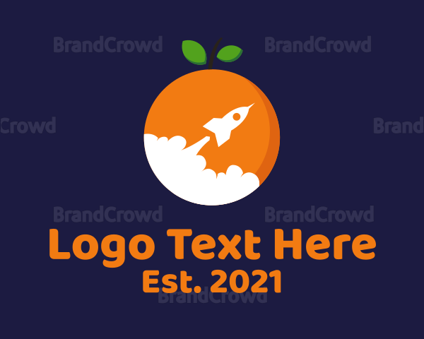 Orange Fruit Rocket Blast Logo