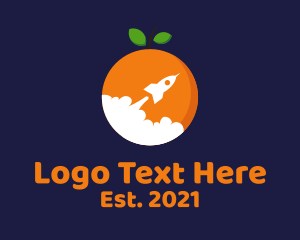 Outer Space - Orange Fruit Rocket Blast logo design
