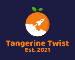 Tangerine - Orange Fruit Rocket Blast logo design