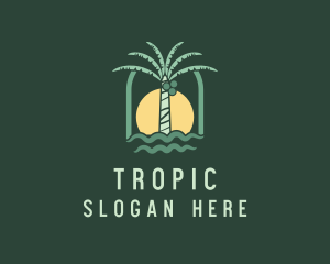 Coconut Tree Tropical Resort logo design