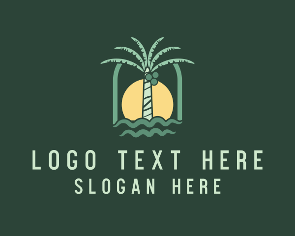 Villa - Coconut Tree Tropical Resort logo design