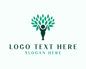 Nature Conservation - Human Tree Gardening logo design