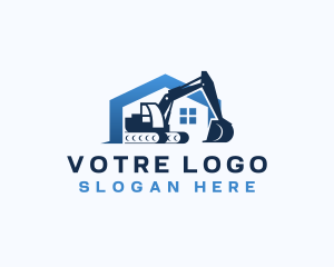 Excavation - Industrial Excavator Backhoe logo design