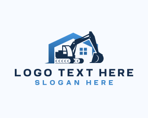 Renovation - Industrial Excavator Backhoe logo design