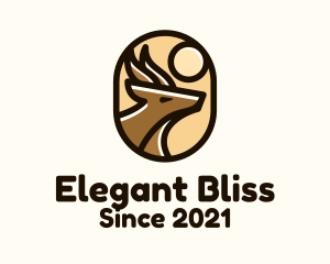 Elk - Wild Deer Badge logo design