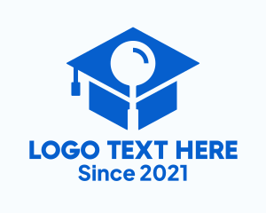 Thesis - Graduation Cap Magnifying Lens logo design