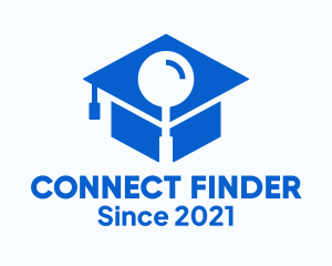 Finder - Graduation Cap Magnifying Lens logo design