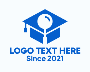 Search Engine - Graduation Cap Magnifying Lens logo design
