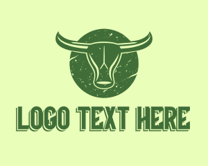 Farming - Green Bull Head logo design