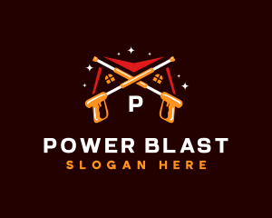 Roof Power Wash Maintenance logo design