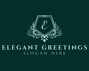 Luxury Pentagon Wreath logo design