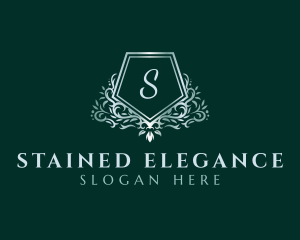 Luxury Pentagon Wreath logo design