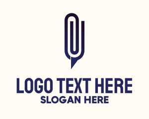 Written - Paper Clip Attachment logo design