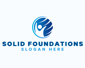 Teamwork - Person Globe Foundation logo design