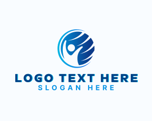 Helping Hand - Person Globe Foundation logo design