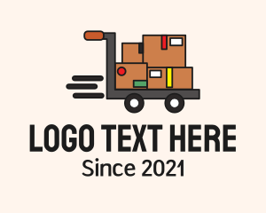 Delivery Service - Package Warehouse Cart logo design