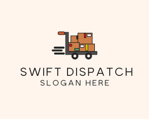 Dispatcher - Package Warehouse Cart logo design