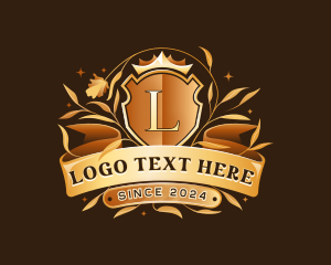 High End - Floral Crest Ornament logo design