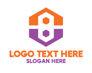 Number 8 - Hexagon Number 8 logo design