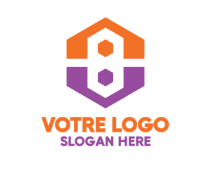 Hexagon Number 8 Logo
