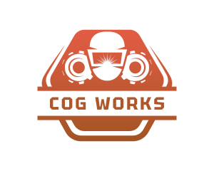 Welding Mask Cog Wheel logo design