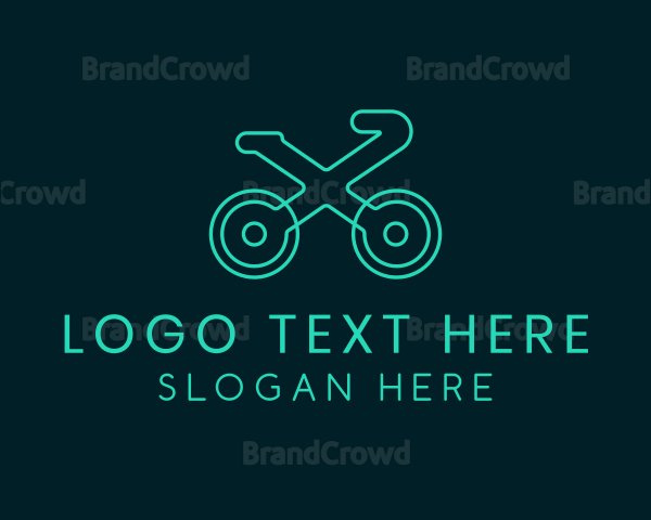 Neon Bike Letter X Logo