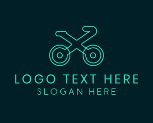 Neon Bike Letter X Logo