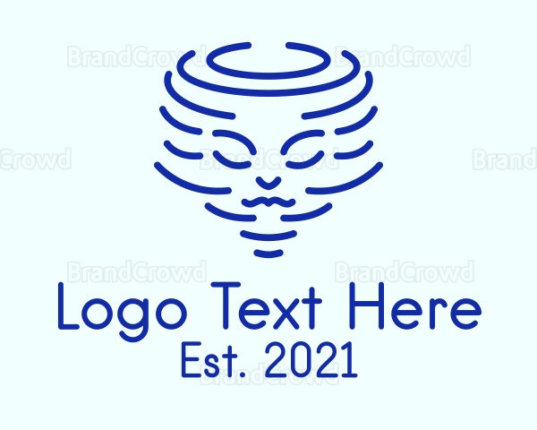 Blue Tornado Face Logo
