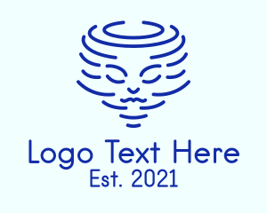 Character - Blue Tornado Face logo design