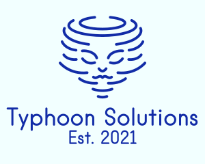 Typhoon - Blue Tornado Face logo design