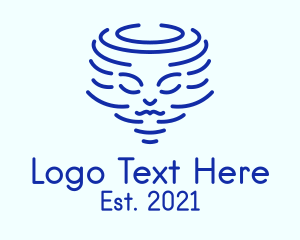 Hurricane - Blue Tornado Face logo design