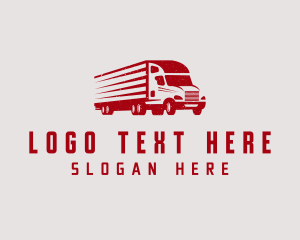 Transportation - Red Truck Shipment logo design