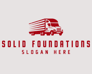 Trucker - Red Truck Shipment logo design