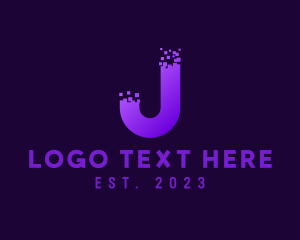 Network - Pixel Tech Letter J logo design