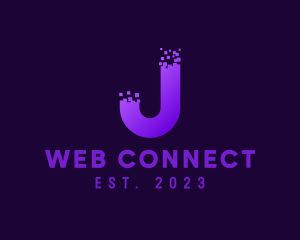 Internet - Pixel Tech Letter J logo design