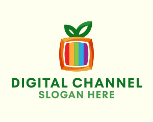 Channel - Colorful Orange Television logo design