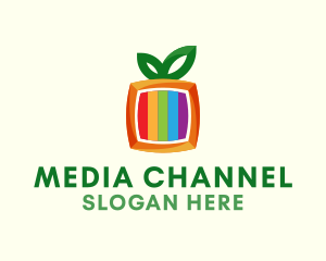 Channel - Colorful Orange Television logo design