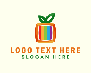 Television - Colorful Orange Television Channel logo design