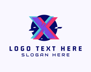 Letter X - Cyber Glitch Letter X logo design