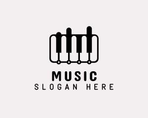 Musical Piano Instrument logo design
