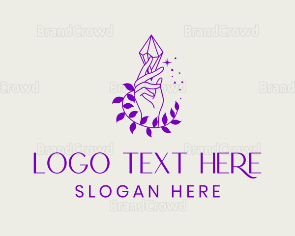 Crystal Hand Leaves Logo