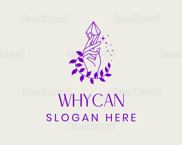 Crystal Hand Leaves Logo