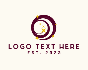 Modern Business - Sparkle Star Swirl Letter O logo design