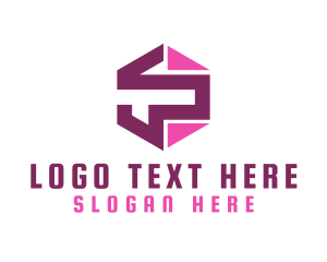 Hexagon - Mechanical Pink S logo design