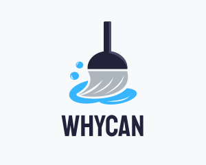 Janitorial - Broom Household Cleaner logo design