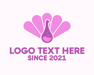Massage Parlor - Pink Peacock Droplet logo design
