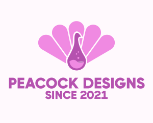 Pink Peacock Droplet logo design